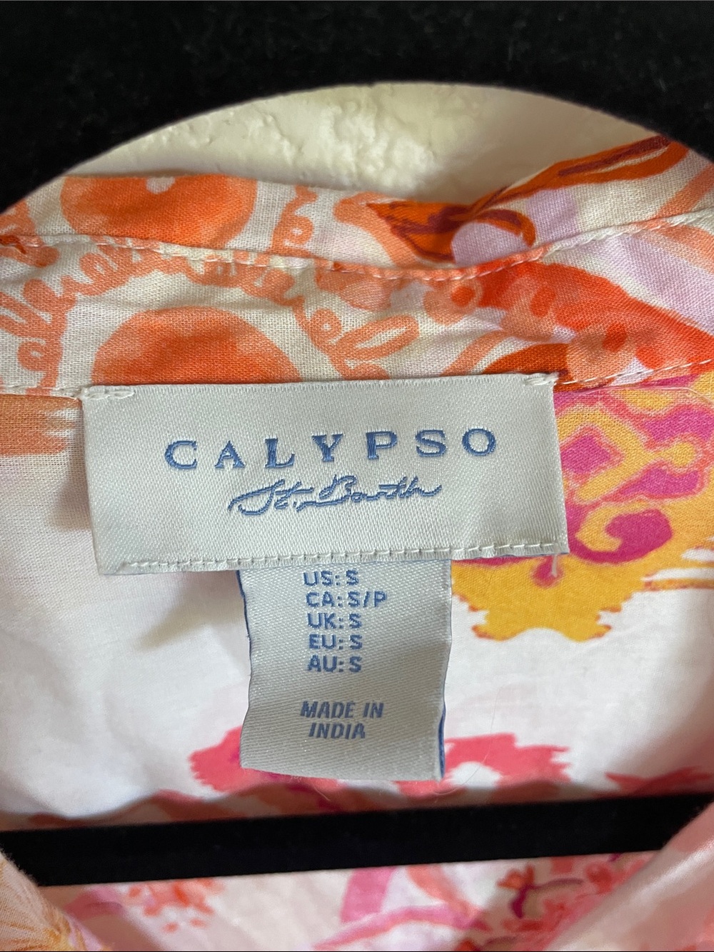Calypso St. Barth Cotton Mixed Print Floral Patchwork Button-Down Shirt S Boho - Picture 2 of 11